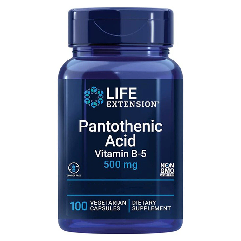 Pantothensyre (B-5-vitamin), 500mg - 100 kapsler - Billede 4