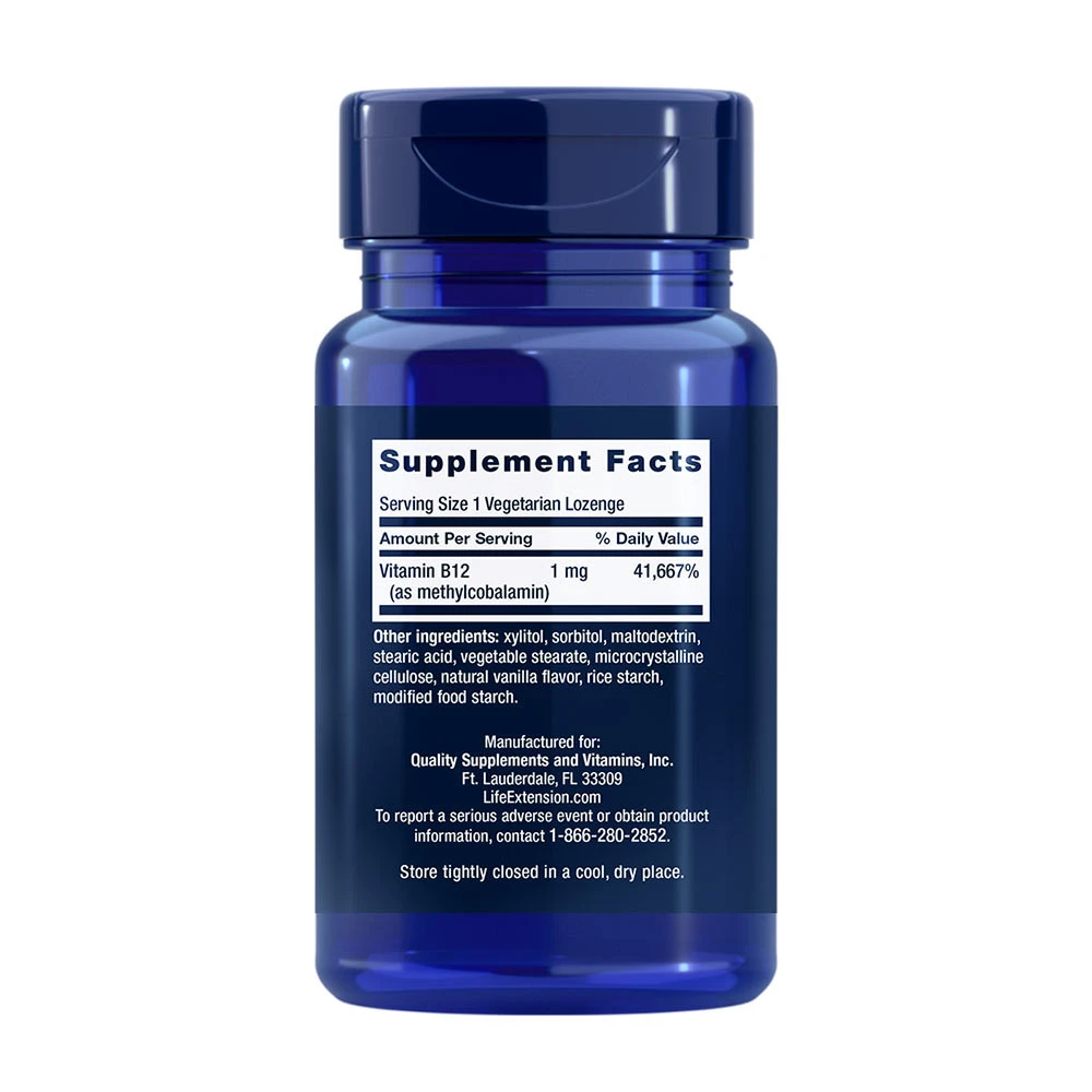 Methylcobalamin, 1mg - 60 vegetariske sugetabletter - Billede 2