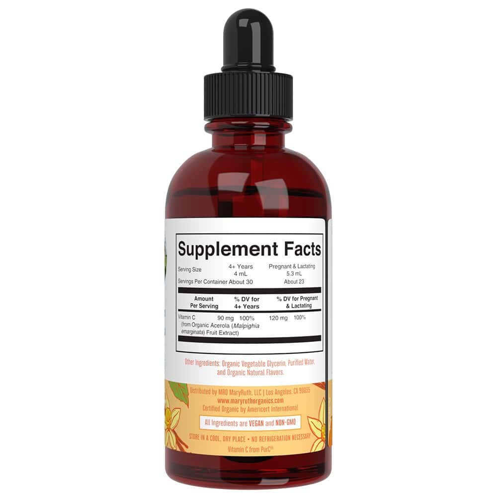 MaryRuth's - Vitamin C Dråber Orange Vanilje Smag 120ml - Billede 3