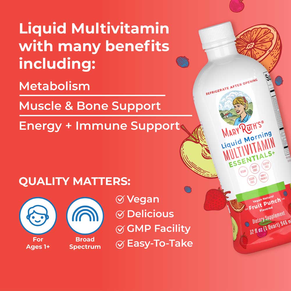 MaryRuth's - Morning Multivitamin Væske Fruit Punch 946 ml - Billede 5