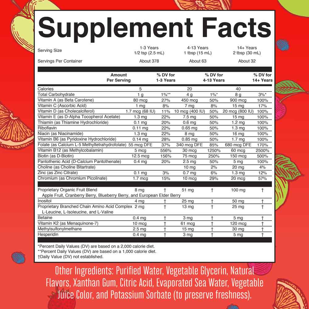 MaryRuth's - Morning Multivitamin Væske Fruit Punch 946 ml - Billede 6