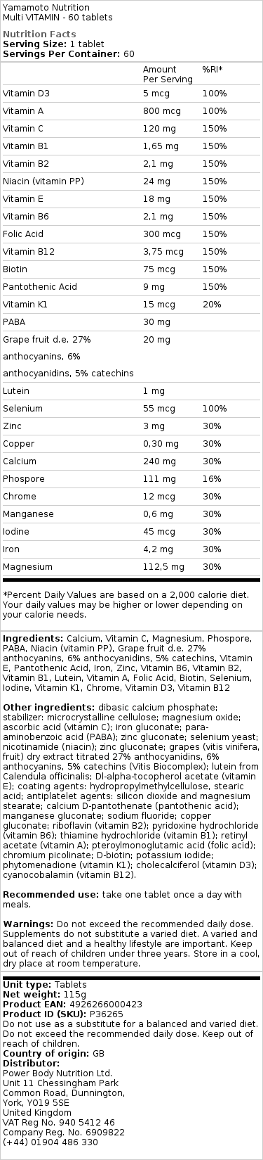 MultiVitamin - 60 tabletter - Billede 2