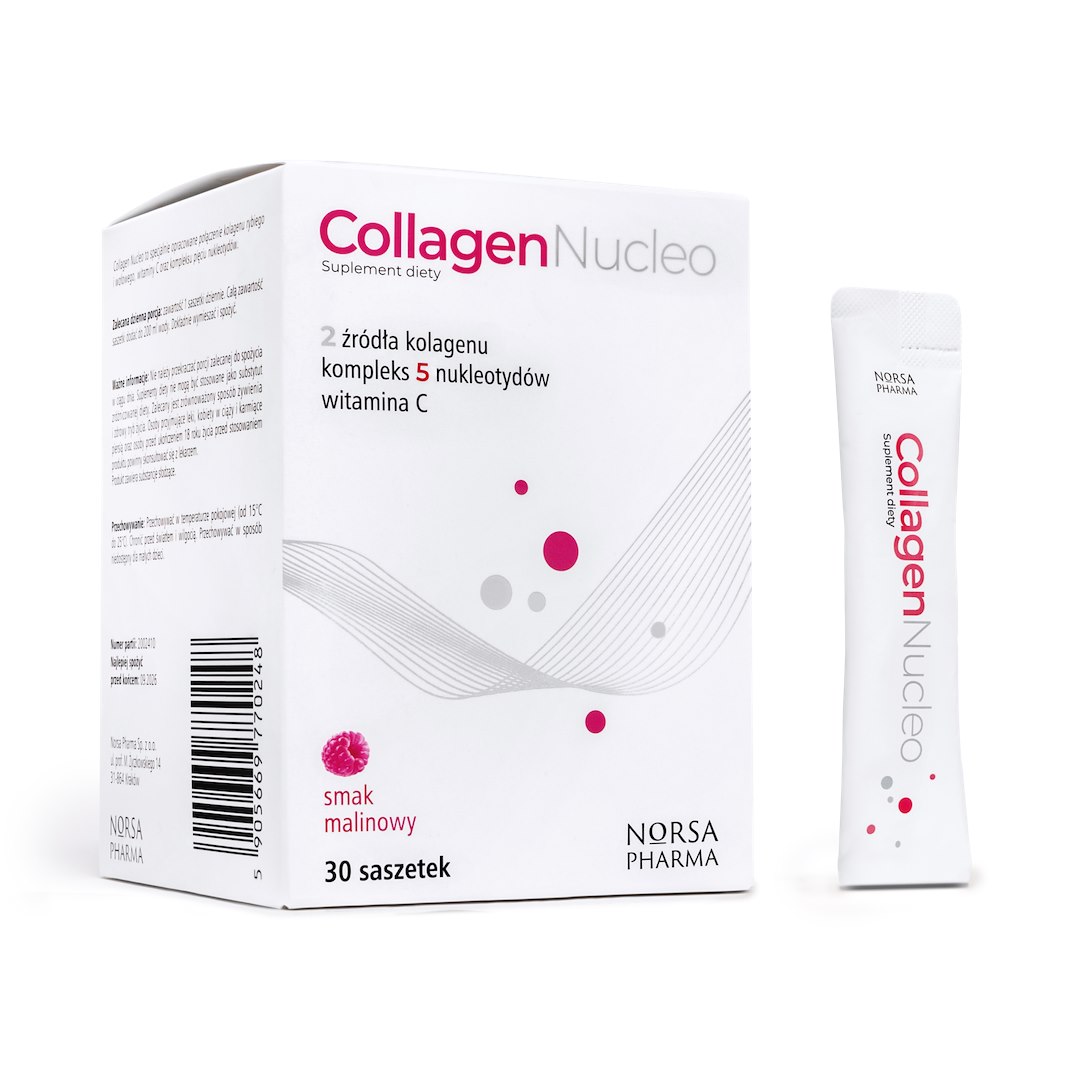 Norsa Pharma - Collagen Nucleo Hindbærsmag 30 stk