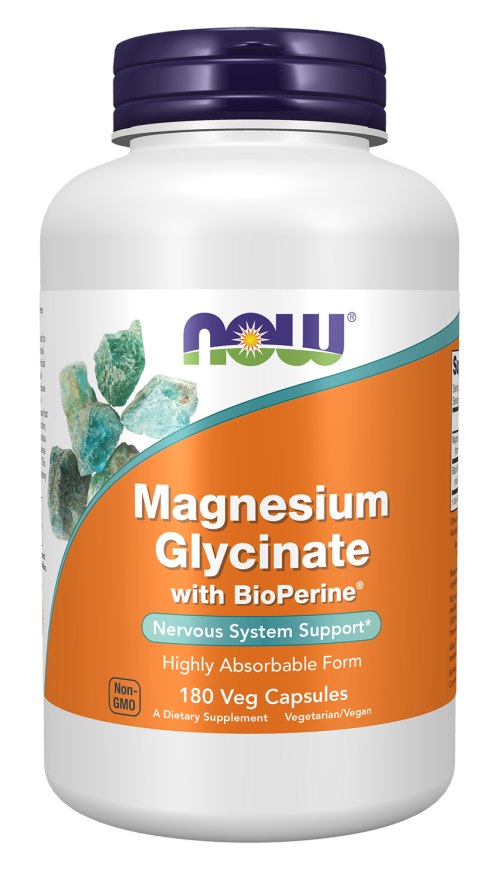 NOW Foods – Magnesiumglycinat med BioPerine 180 kapsler