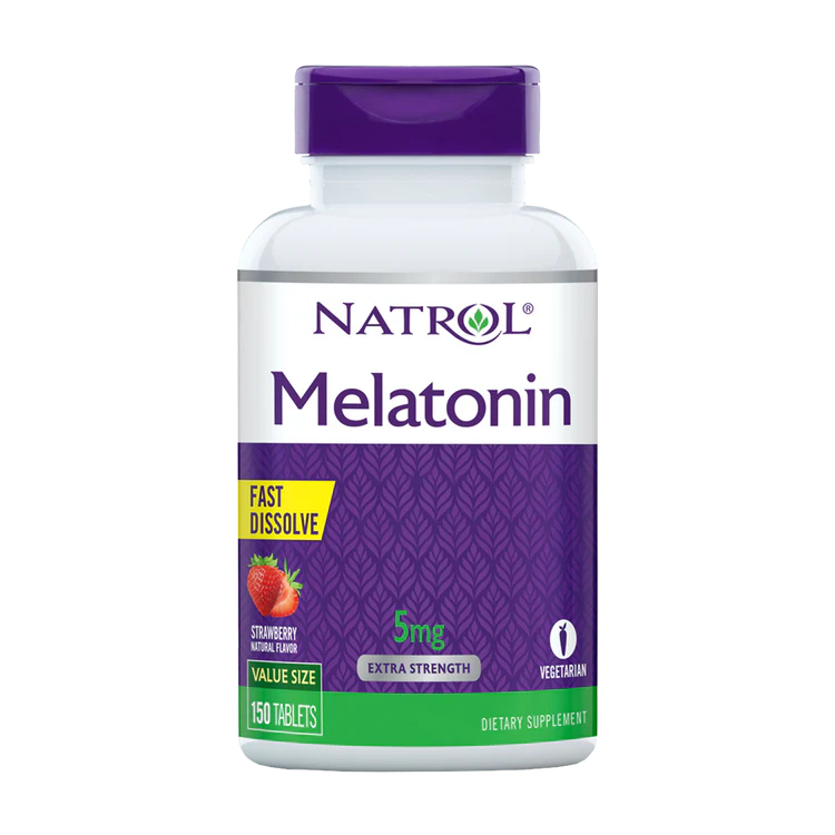 Natrol - Melatonin 5 mg 150 Jordbærtabletter