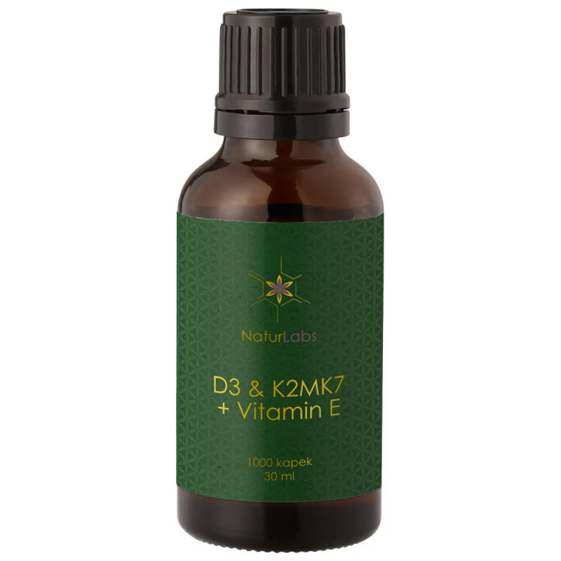 NaturLabs - Vitamin D3 + K2 + E, ekstra stærk (1000 IU), flydende, 500 doser
