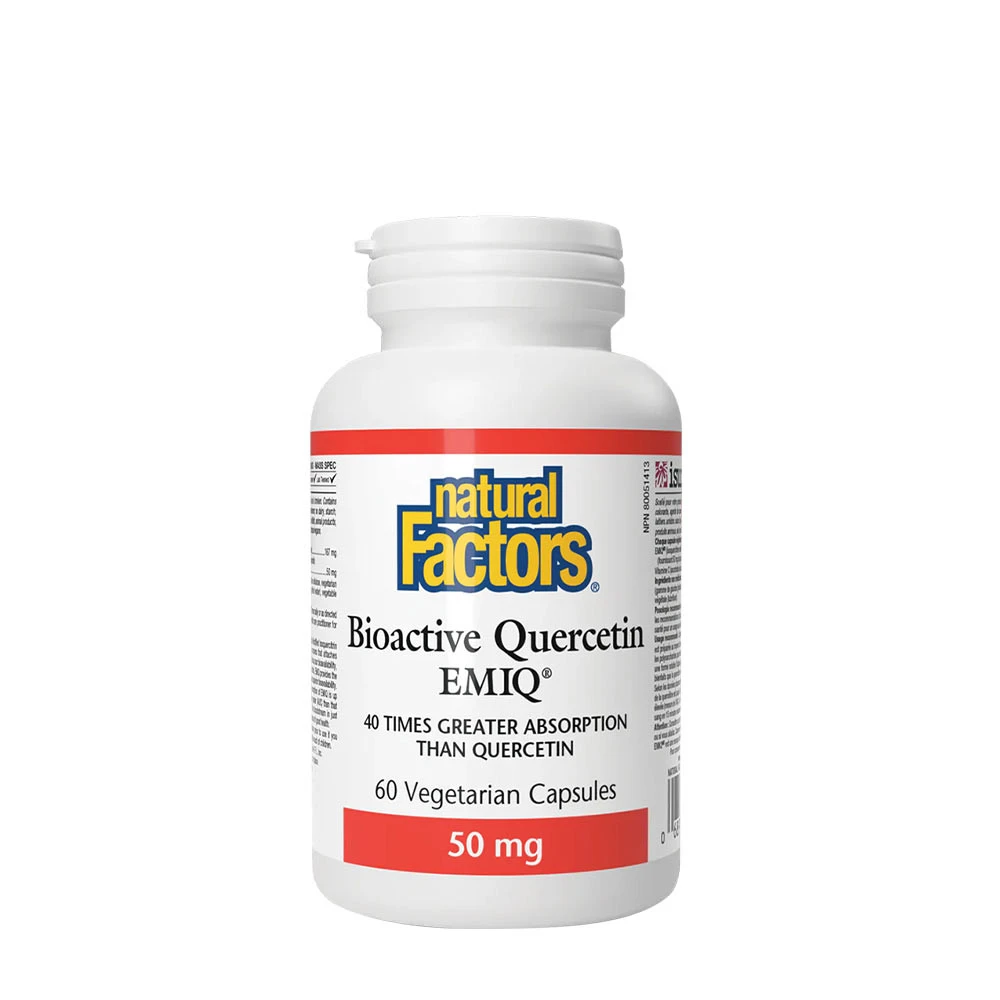 Natural Factors – Bioaktiv Quercetin EMIQ 50 mg, 60 kapsler