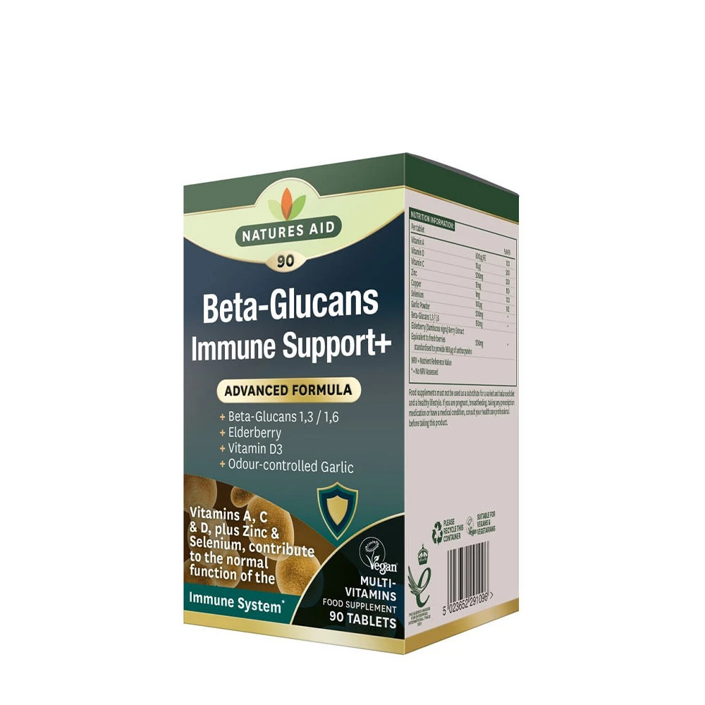Natures Aid - Beta-Glucans Immune Support+ 90 tabletter