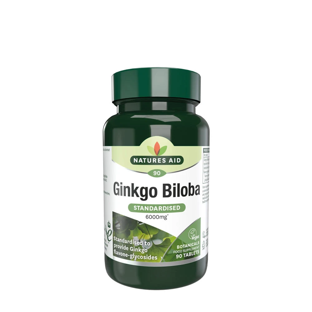 Natures Aid - Ginkgo Biloba Standardiseret 120 mg (90 Tabletter)