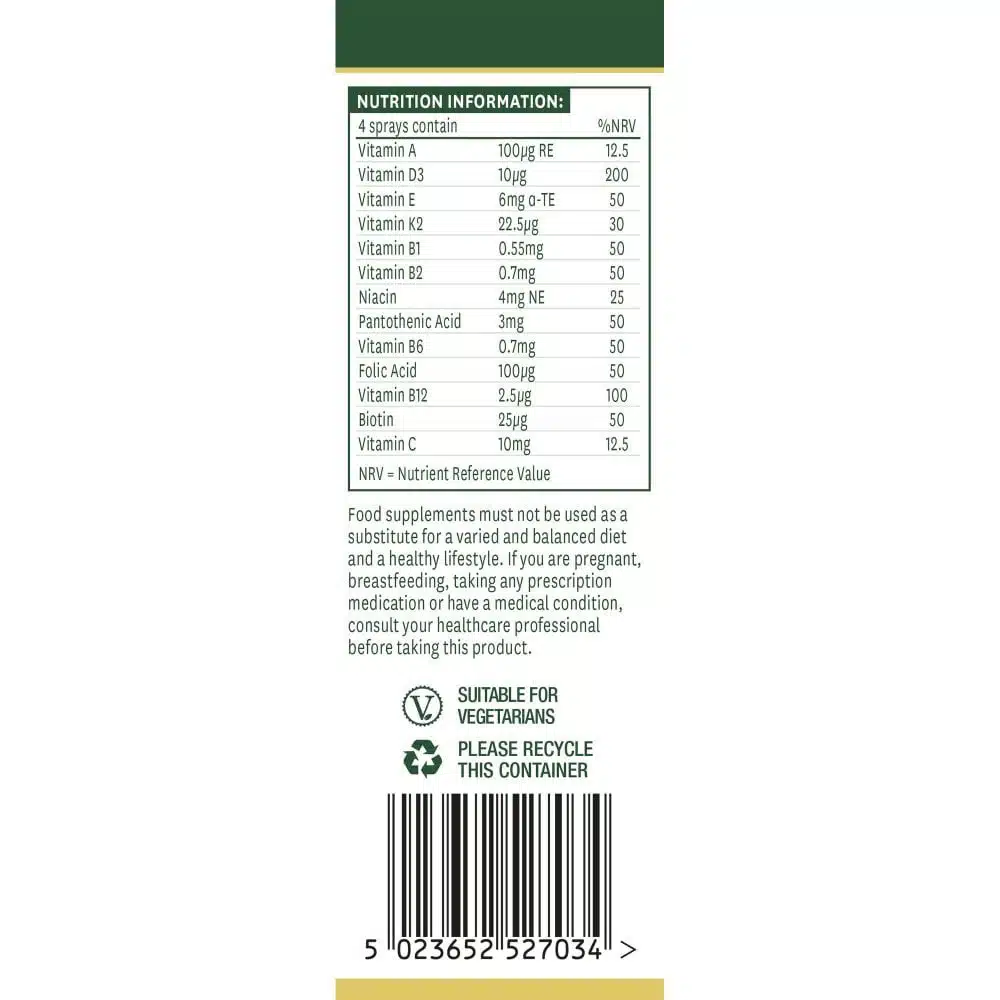 Natures Aid - Multivitamin Daglig Oral Spray 30 ml, Citron & Appelsin - Billede 3