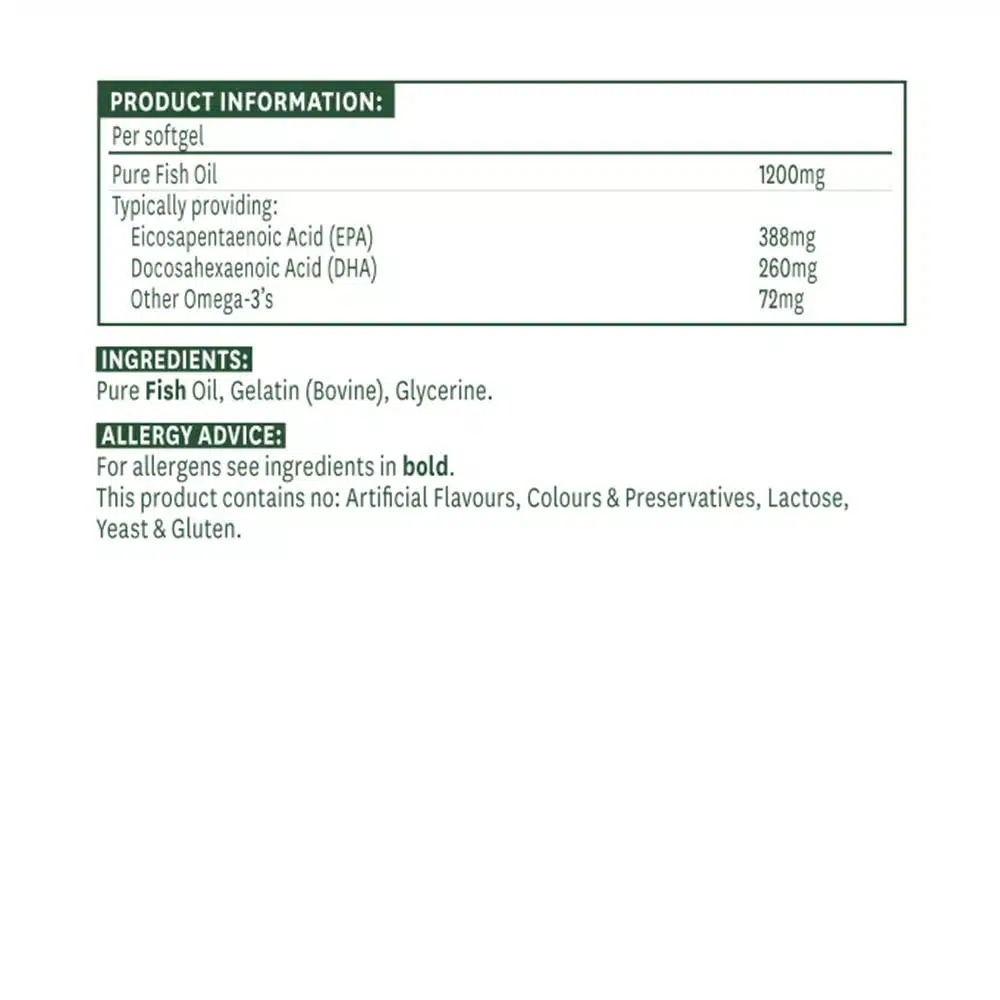 Natures Aid - Super Strength Fiskeolie Omega-3, 60 Softgels - Billede 2
