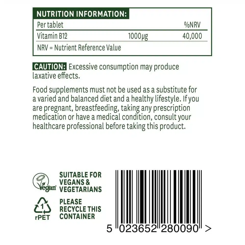 Natures Aid - Vitamin B12, 90 tabletter - Billede 3
