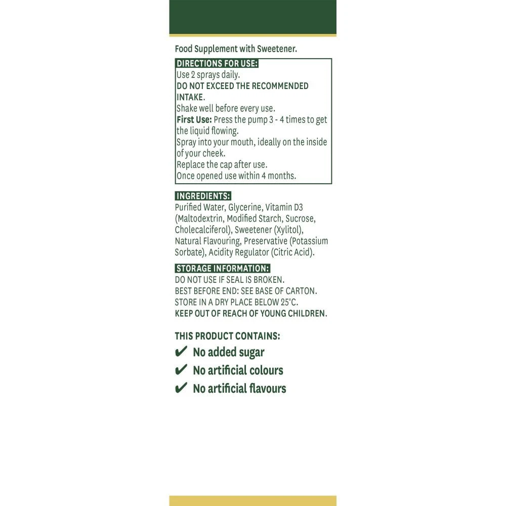 Natures Aid - Vitamin D3 Daglig Oral Spray 30 ml, Orange - Billede 3