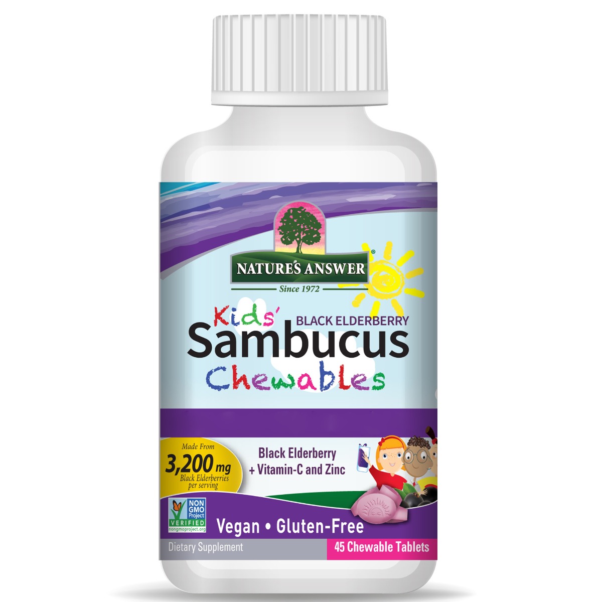 Nature's Answer - Kids Sambucus Tyggetabletter 45 stk