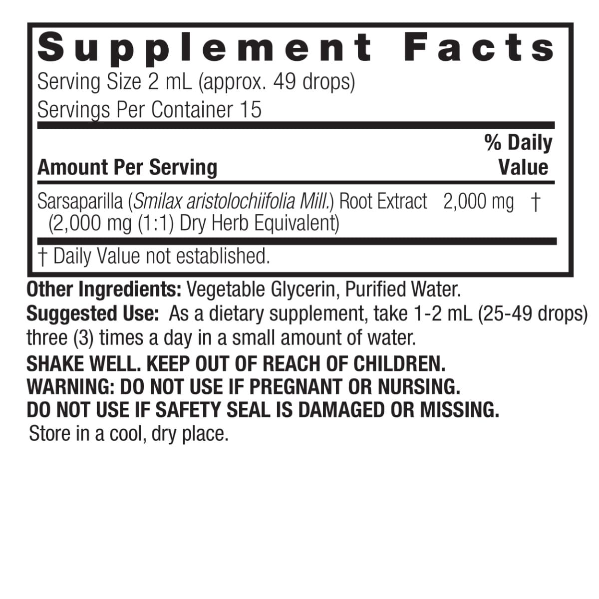 Nature's Answer - Sarsaparilla Rod, Alkoholfri 30ml - Billede 4