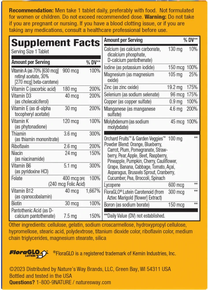 Nature's Way – Alive!® Men's 50+ Complete Multivitamin 50 Tabletter - Billede 2