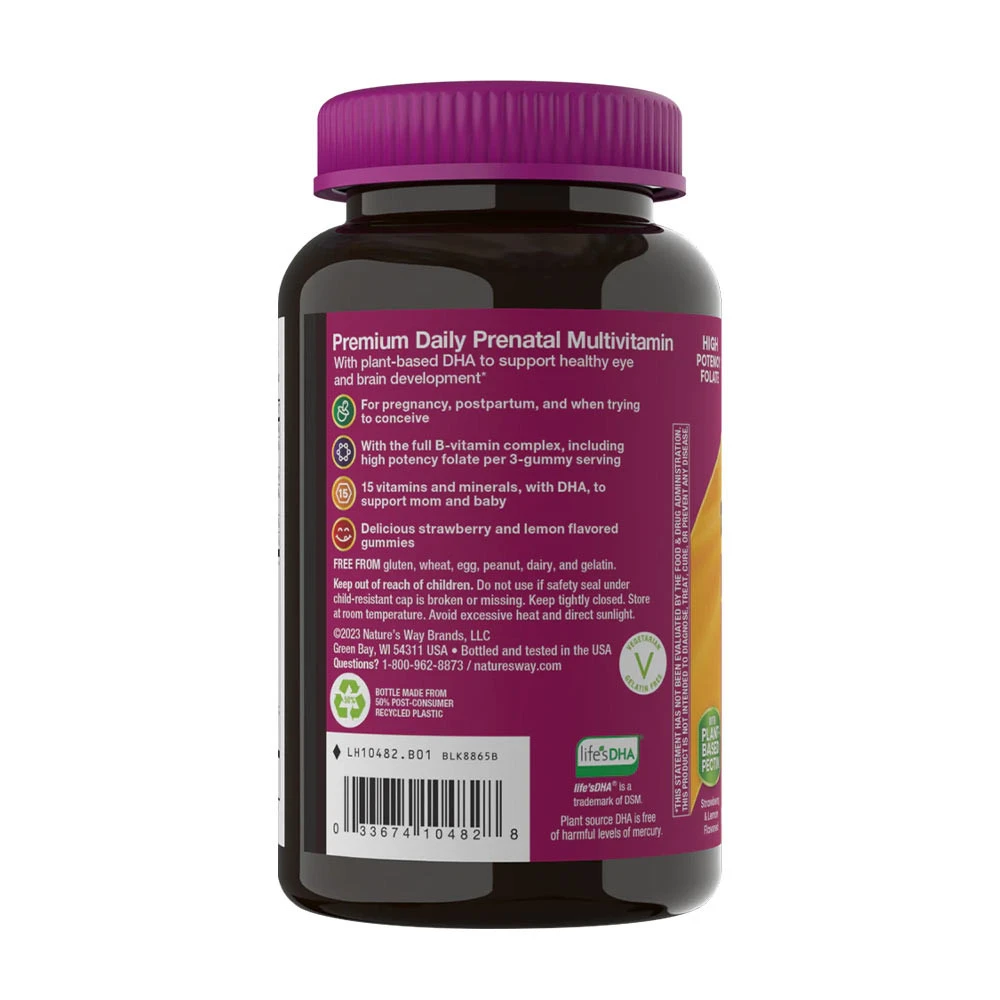 Nature's Way – Alive! Premium Prenatal Gummies, Jordbær Citron 75 stk - Billede 3
