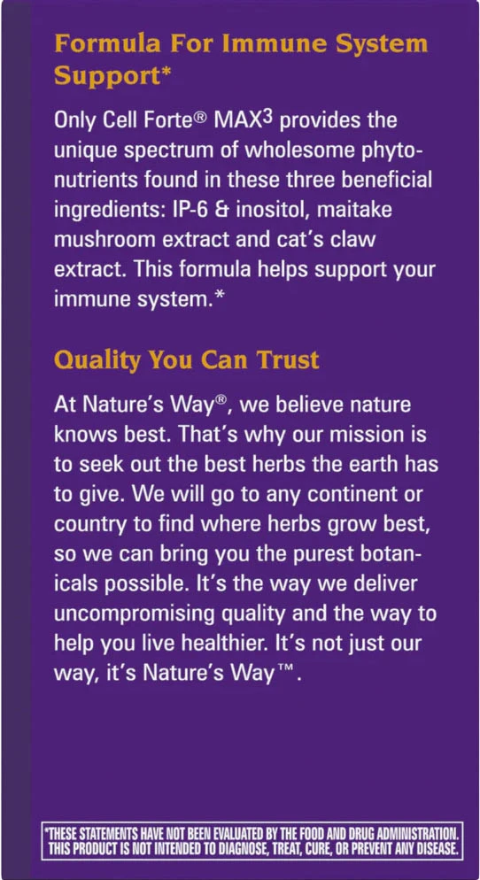 Natures Way - Cell Forté MAX3 120 kapsler - Billede 3