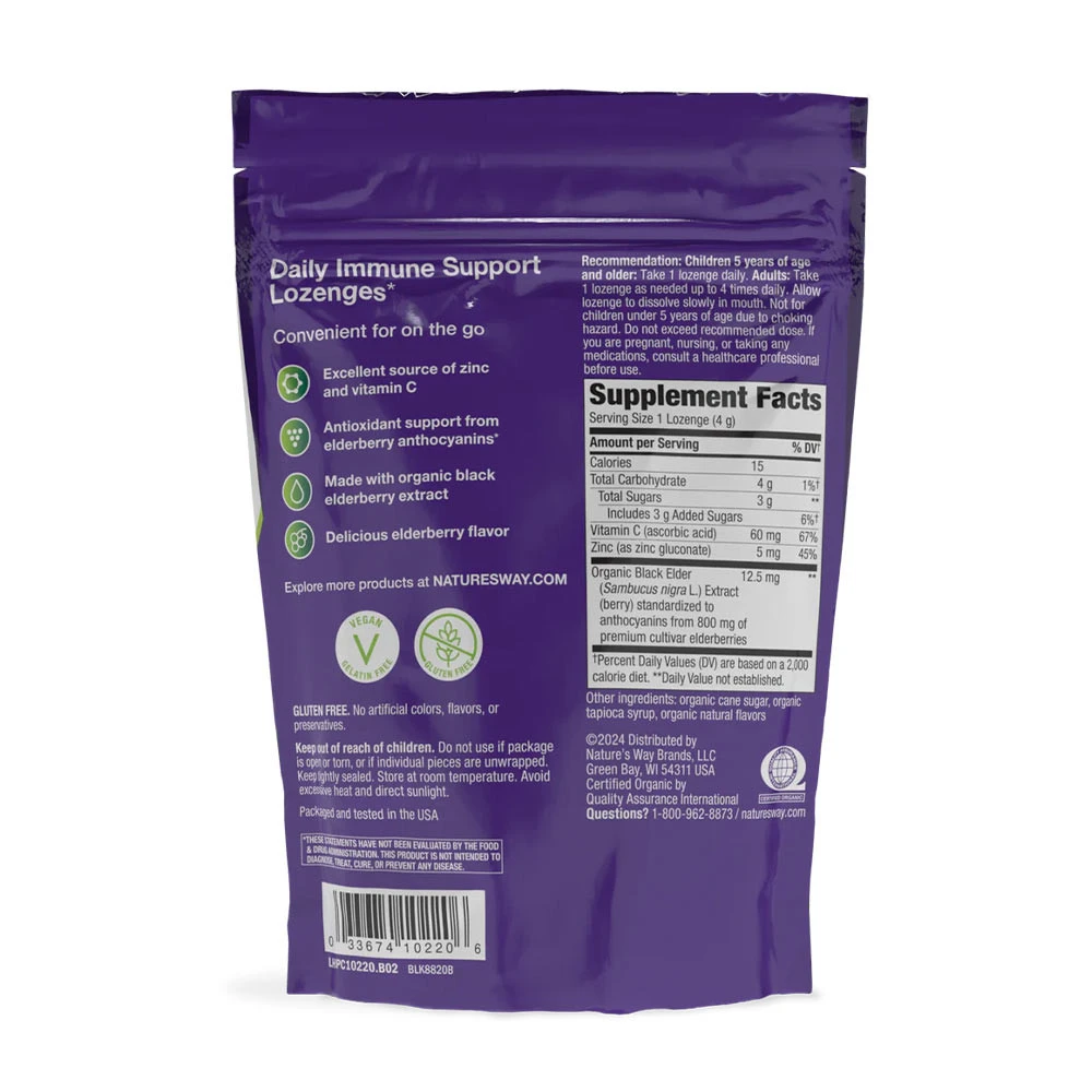 Natures Way - Sambucus Immune Økologiske Pastiller 24 stk - Billede 2