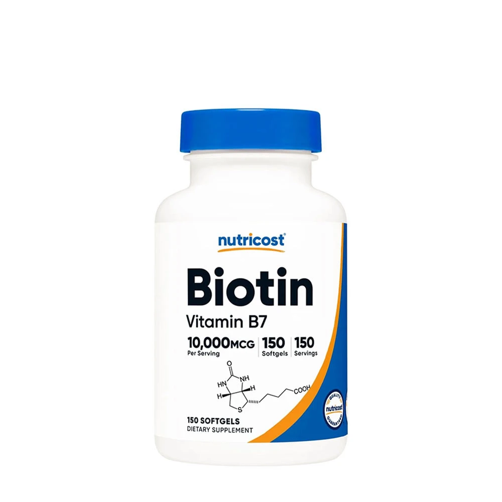 Nutricost - Biotin med Kokosolie 10.000 mcg (150 Softgels)