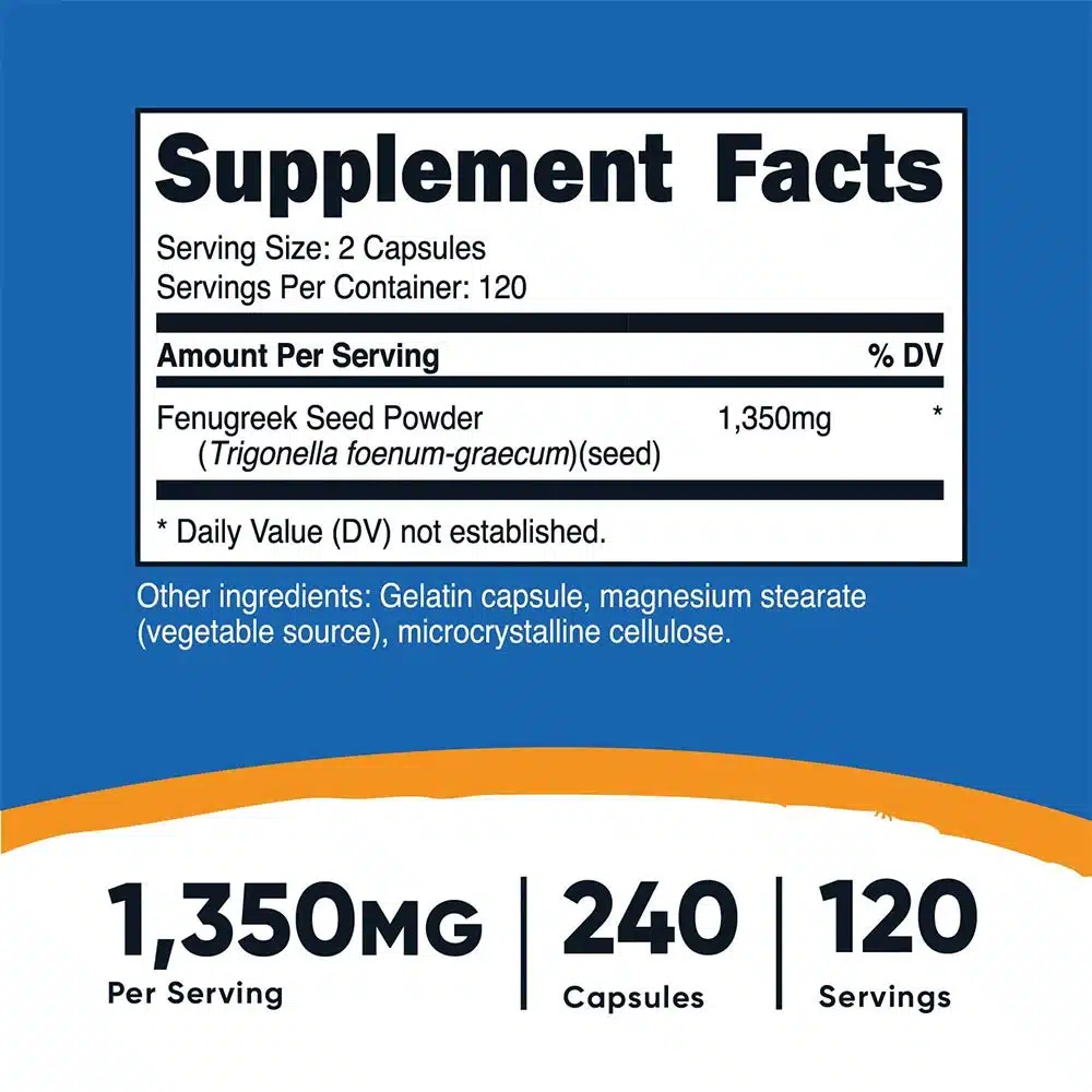 Nutricost - Fennikelfrø 1350 mg, 240 kapsler - Billede 2