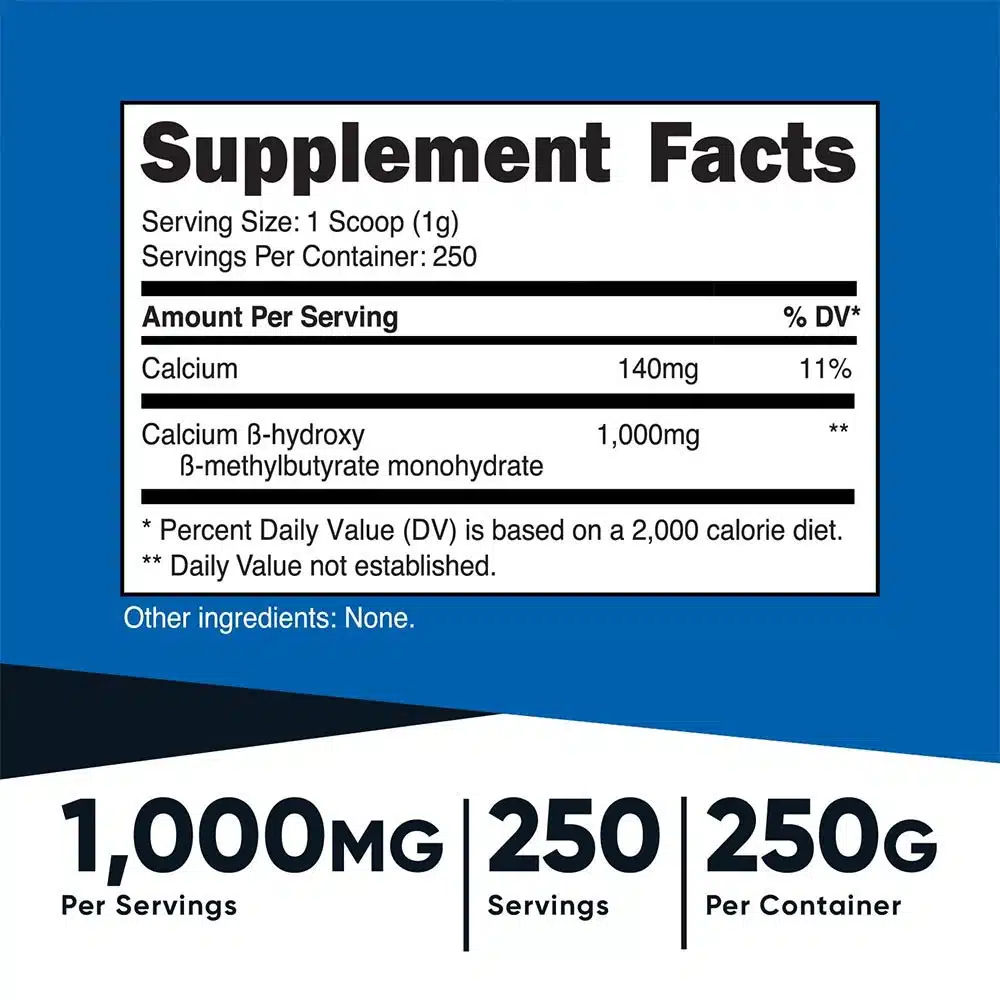 Nutricost - HMB Pulver 250 g - Billede 2