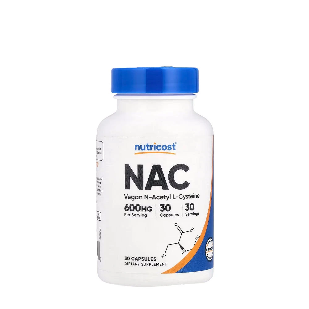 Nutricost - N-Acetyl L-Cystein 600 mg, 30 kapsler