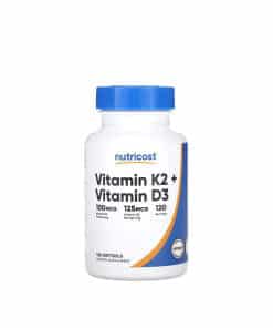Nutricost Vitamin K2 (MK7) (100 mcg) + Vitamin D3 (5000 IU) (120 Softgels)