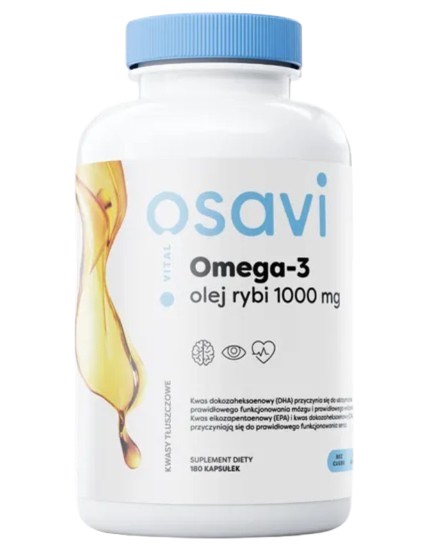 Osavi - Omega-3 Fiskeolie Molekylært Destilleret 1000 mg med citronsmag (180 bløde kapsler)