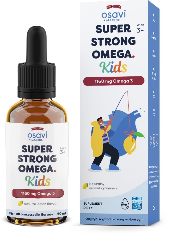 Osavi - Super Strong Omega Kids 1160 mg Omega 3 med naturlig citronsmag, 50 ml
