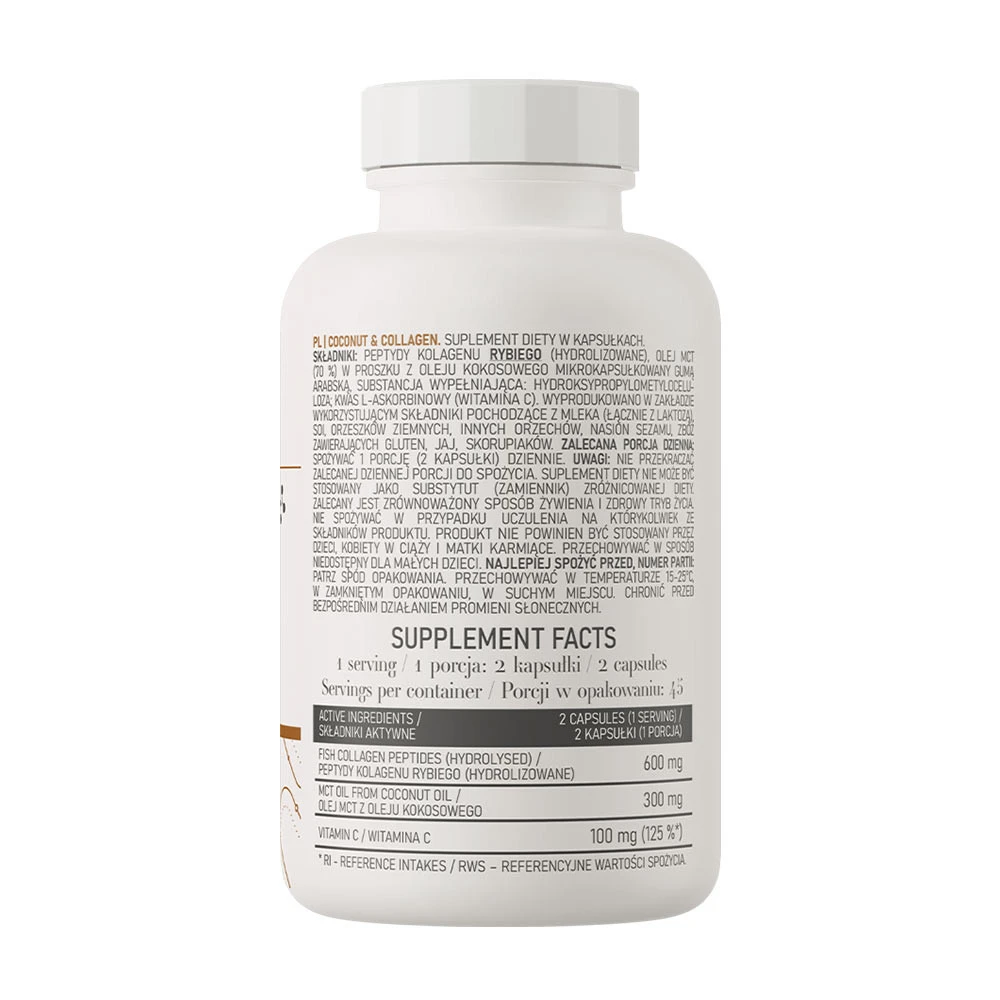 OstroVit - Kollagen & MCT Olie fra Kokosnød 90 Kapsler - Billede 3