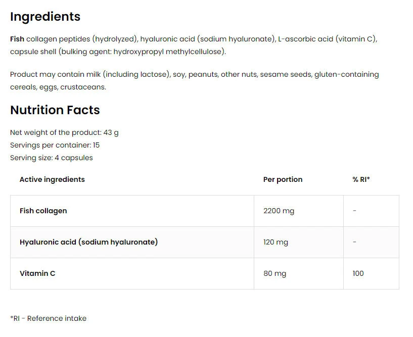 OstroVit - Pharma Marine Collagen 60 kapsler - Billede 2