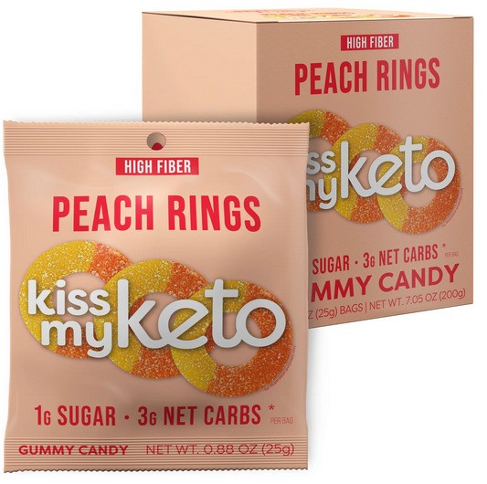 Ferskenringe Keto Gummies - 8 x 25g