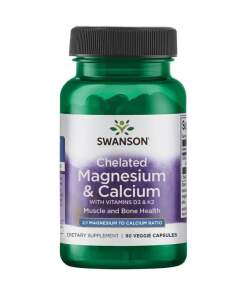 SWANSON Albion Chelat Magnezu i Wapnia z D-3 i K-2