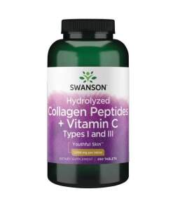 SWANSON Hydrolizowany kolagen I i III + C 250tab