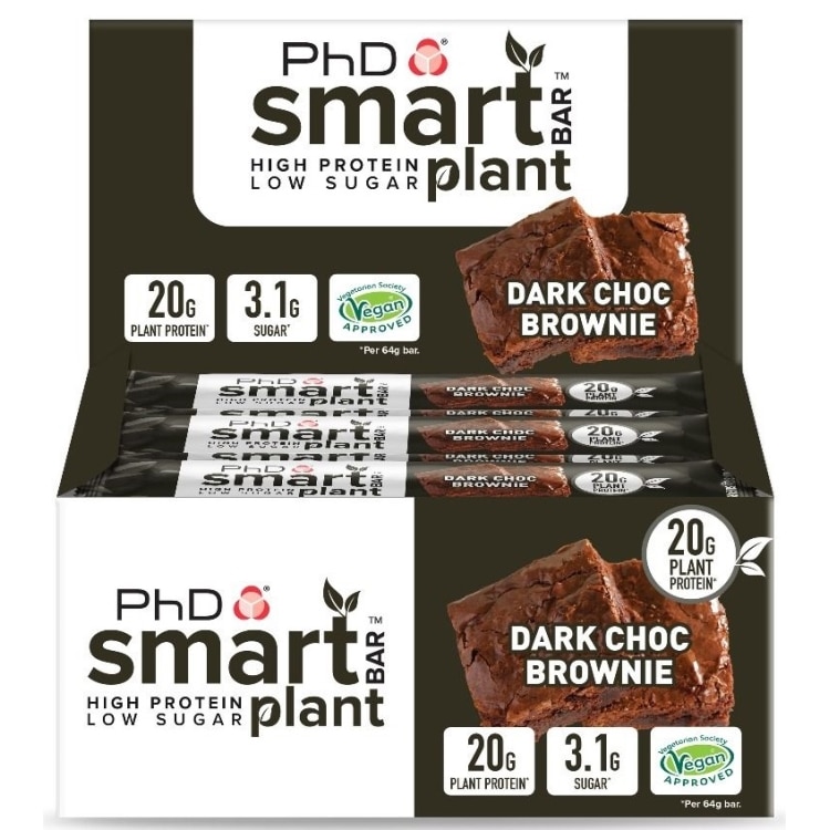 Smart Bar Plant, Mørk Chokolade Brownie - 12 barer