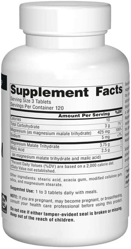 Source Naturals - Magnesium Malate 1250 mg, 360 tabletter - Billede 3