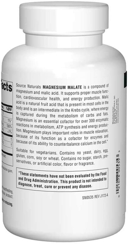 Source Naturals - Magnesium Malate 1250 mg, 360 tabletter - Billede 4