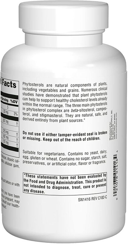 Source Naturals - Mega Strength Beta Sitosterol 375 mg, 120 veganske tabletter - Billede 3