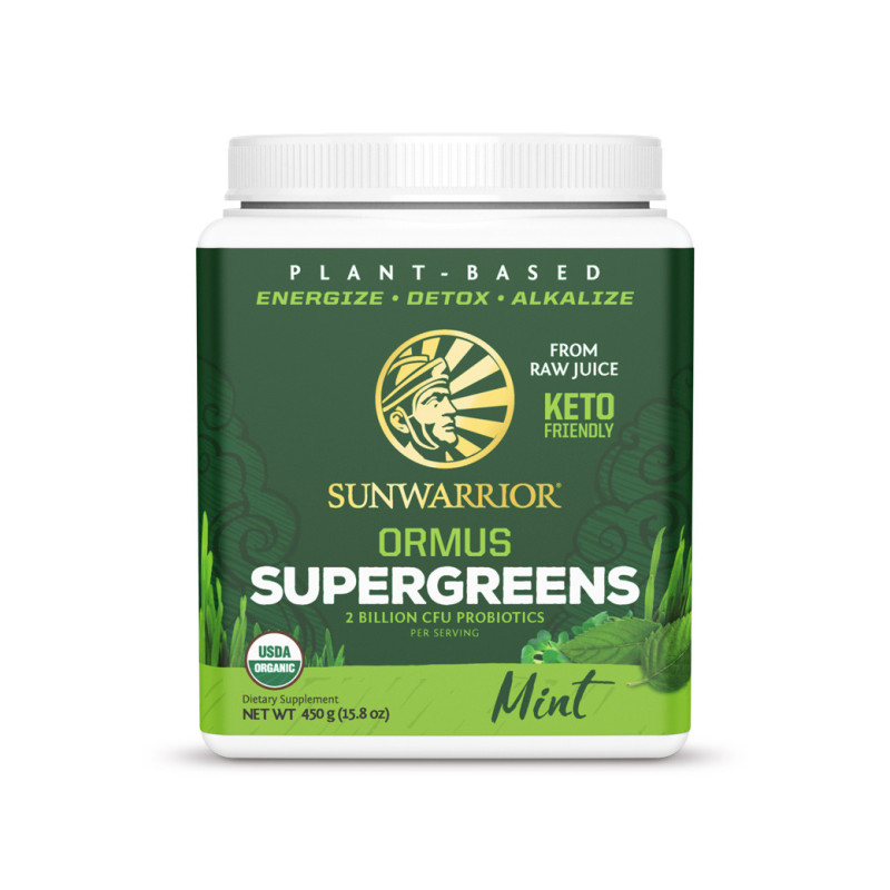 Sunwarrior - Ormus SuperGreens Økologisk Mynte Pulver 450 g