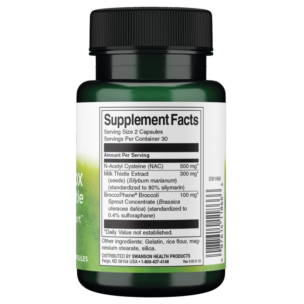 Swanson - NAC Detox Depot med Milk Thistle og Broccophane 60 kapsler - Billede 3