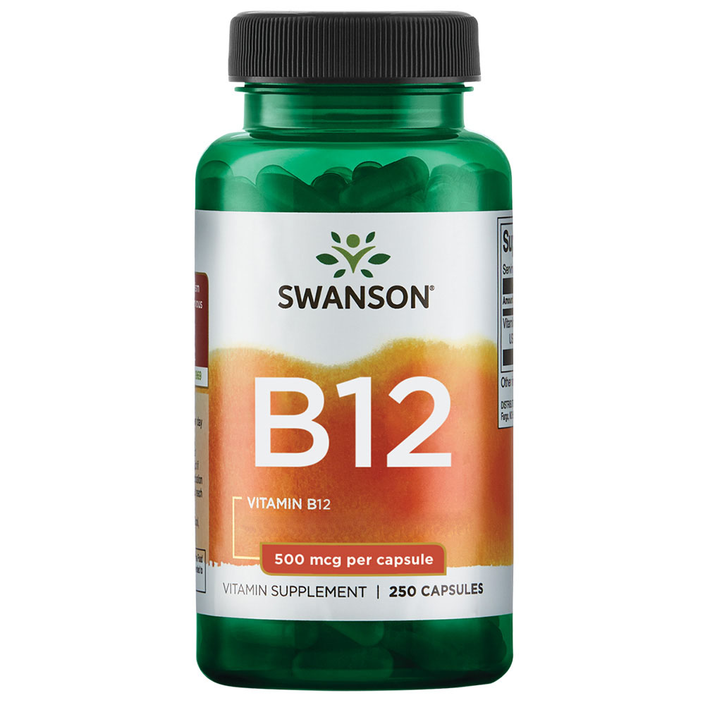 Swanson - Vitamin B12 500 mcg, 250 kapsler