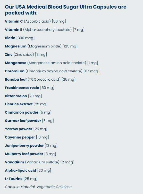 USA Medical - Blood Sugar Ultra 60 kapsler - Billede 2