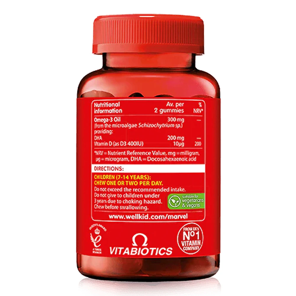 Vitabiotics - Wellkid Marvel Omega-3, 50 Gummies - Billede 2
