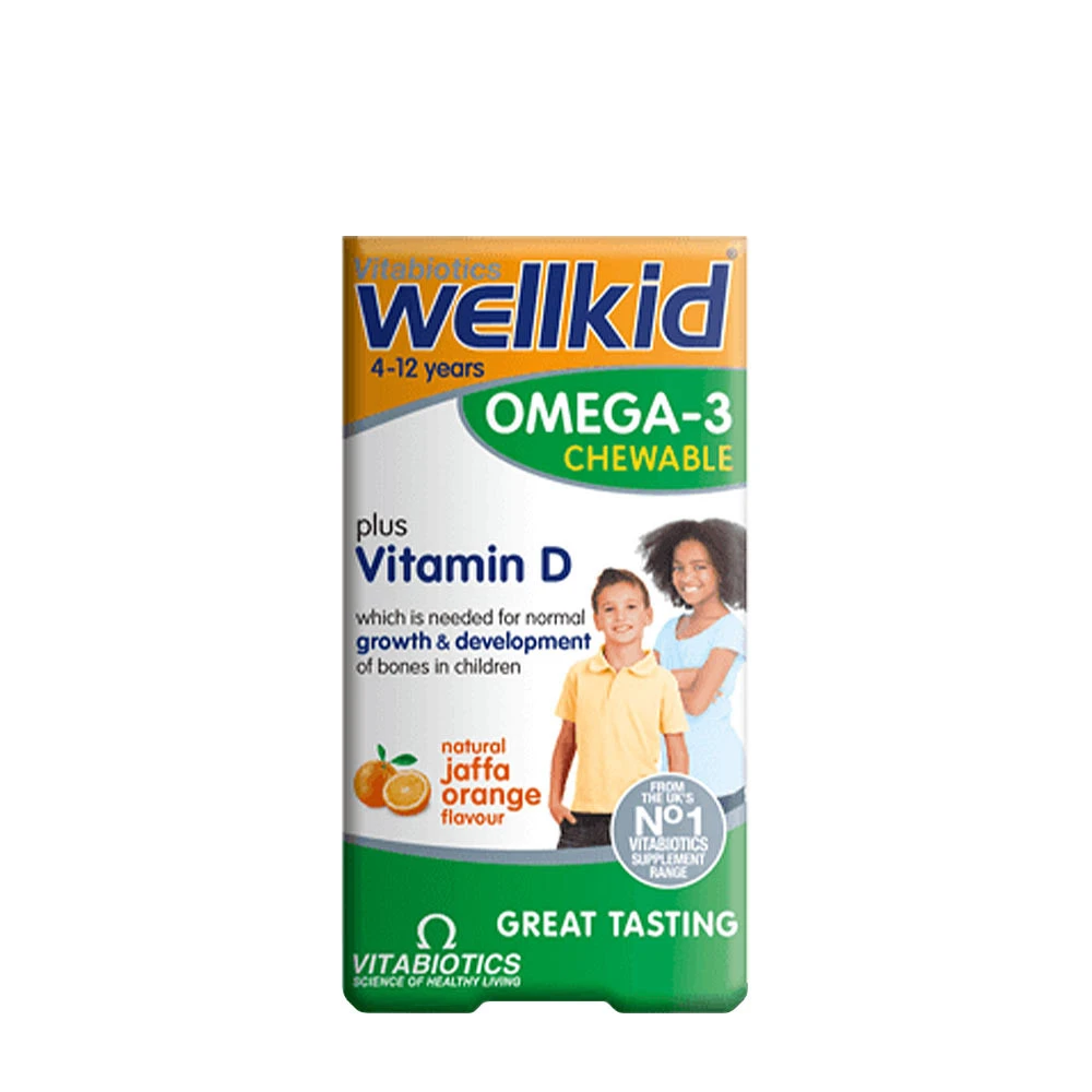 Vitabiotics - Wellkid Omega-3 Tyggekapsler Orange 60 stk
