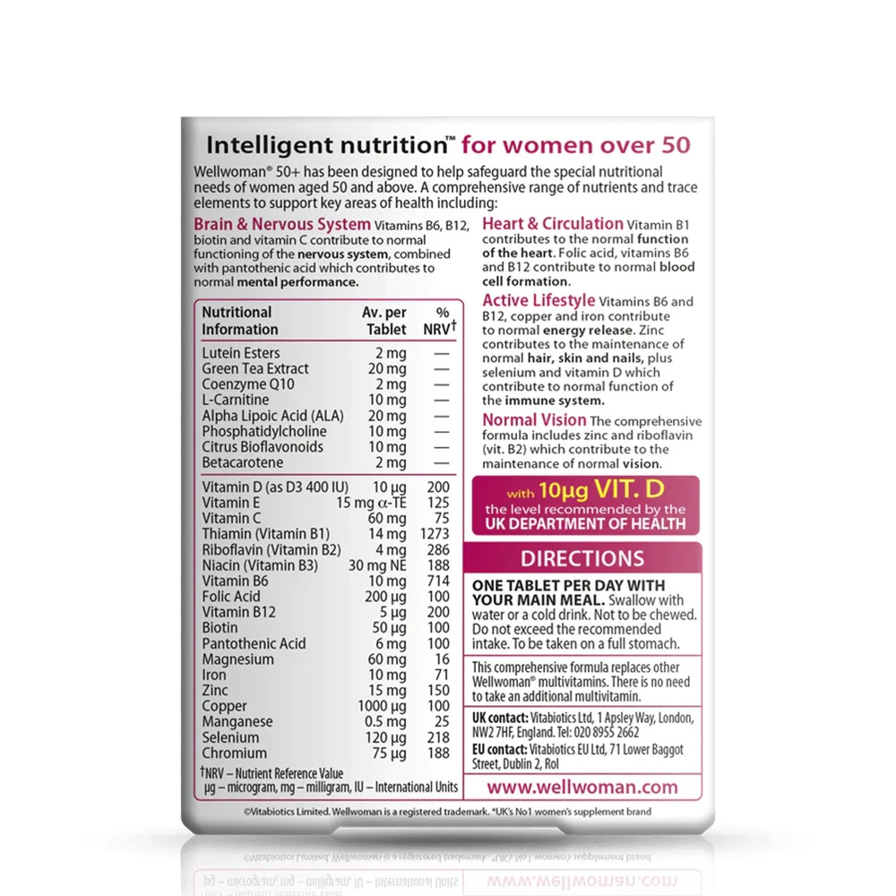 Vitabiotics - Wellwoman 50+ 30 tabletter - Billede 2