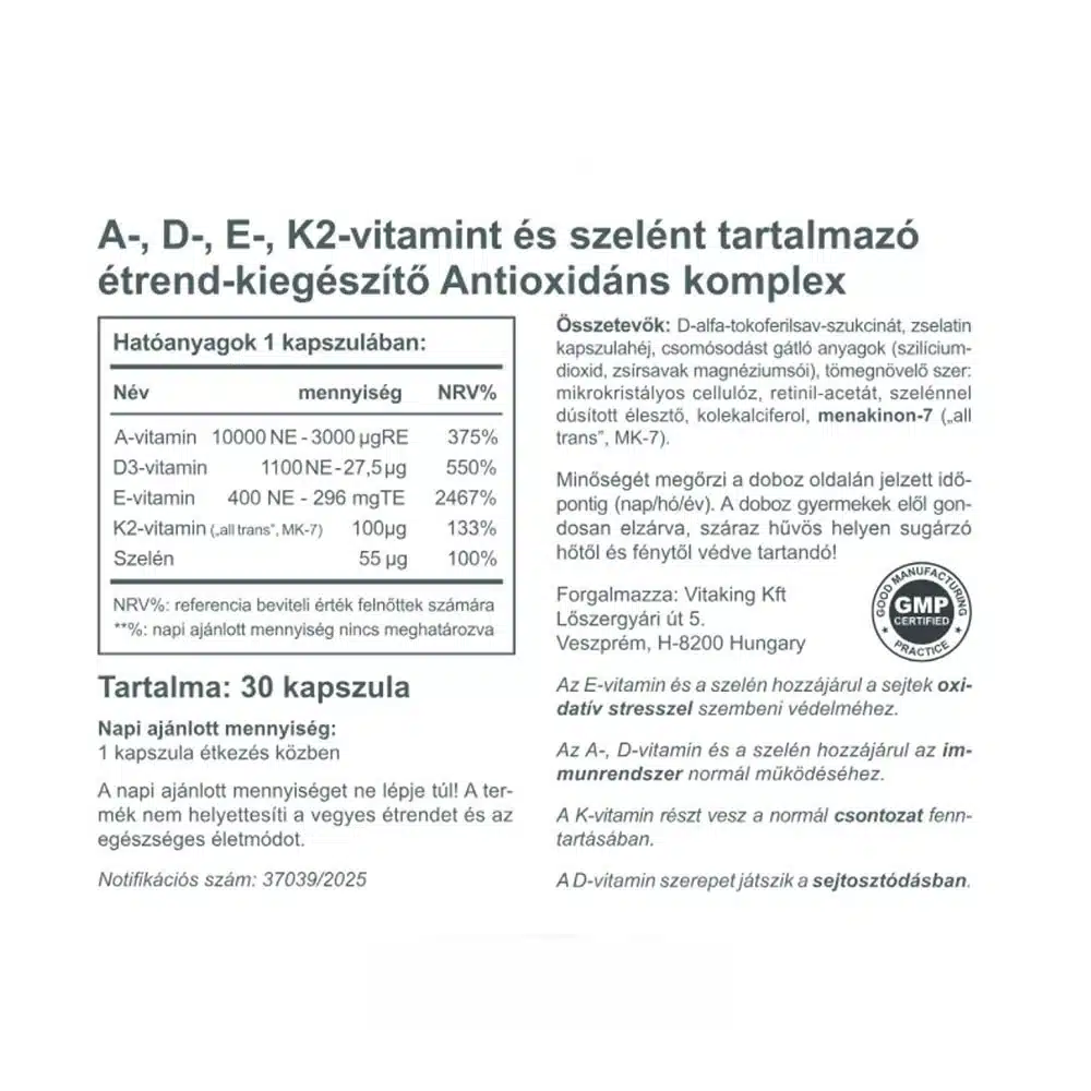 Vitaking - Antioxidant Complex 30 kapsler - Billede 2