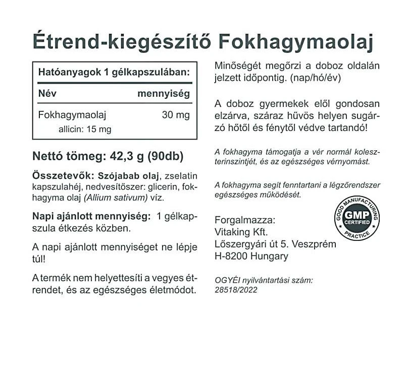 Vitaking - Hvidløgsolie med 15 mg allicin, 90 bløde kapsler - Billede 3