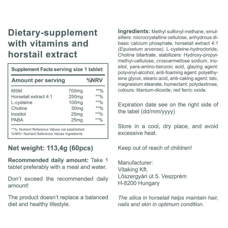 Vitaking - Hår, Hud & Negle Vitaminer 60 Tabletter - Billede 3