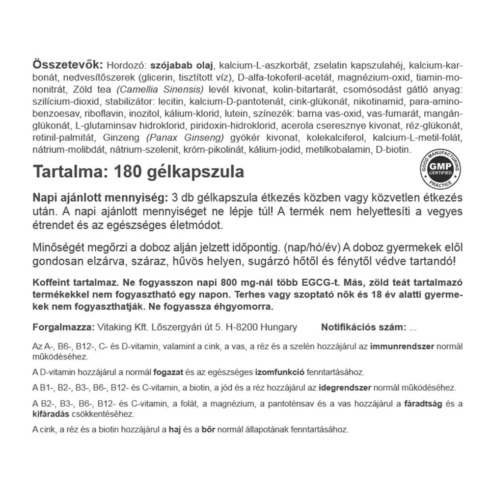 Vitaking - Multi Liquid Plus Multivitamin 180 Softgels - Billede 2